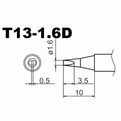 Grot T13-1.6D płaski 1,6mm "śrubokręt"