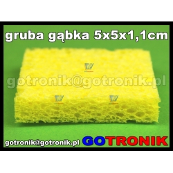 Gruba gąbka 5 x 5 x 1,1 cm do czyszczenia grotów (żółta)