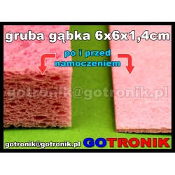 Gruba gąbka 6 x 6 x 1,4 cm do czyszczenia grotów