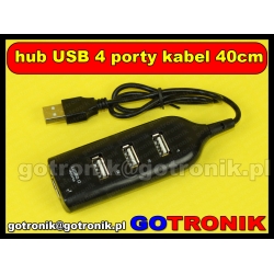 Hub USB 2.0 / 4 porty / kabel 40cm