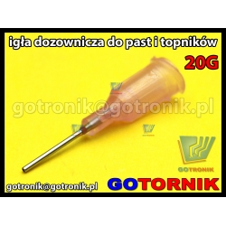 Igła dozownicza do do past, fluxów, topników 20G