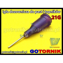 Igła dozownicza do do past, fluxów, topników 21G