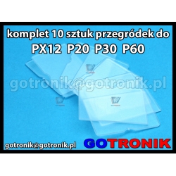 Komplet 10 sztuk przegródek do szufladek P20 P30 P60 PX12