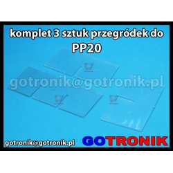 Komplet 3 sztuk przegródek do szufladek PP20