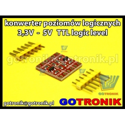 Konwerter poziomów stanów logicznych 3,3V 5V TTL