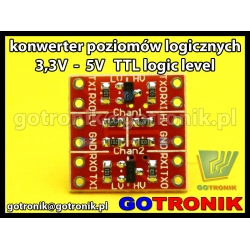 Konwerter poziomów stanów logicznych 3,3V 5V TTL