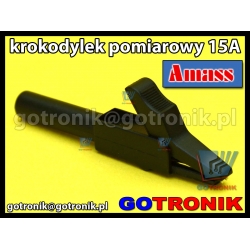 Krokodylek pomiarowy na gniazdo banan 4mm | czarny