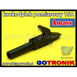 Krokodylek pomiarowy na gniazdo banan 4mm | czarny