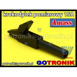 Krokodylek pomiarowy na gniazdo banan 4mm | czarny