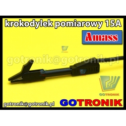 Krokodylek pomiarowy na gniazdo banan 4mm | czarny