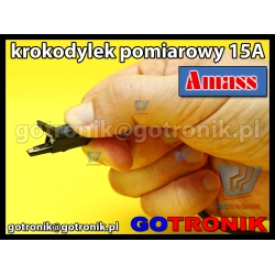 Krokodylek pomiarowy na gniazdo banan 4mm | czarny