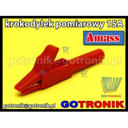 Krokodylek pomiarowy na gniazdo banan 4mm | czerwony