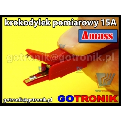 Krokodylek pomiarowy na gniazdo banan 4mm | czerwony