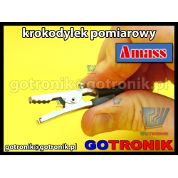 Krokodylek pomiarowy czarny na gniazdo banan 4mm