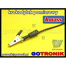 Krokodylek pomiarowy czarny na gniazdo banan 4mm