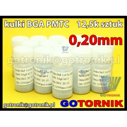 Kulki BGA PMTC 0,20mm Sn96.5Ag3Cu0.5 bezołowiowe 12,5k sztuk