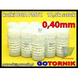 Kulki BGA PMTC 0,40mm Sn96.5Ag3Cu0.5 bezołowiowe 12,5k sztuk