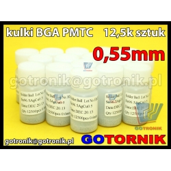 Kulki BGA PMTC 0,55mm Sn96.5Ag3Cu0.5 bezołowiowe 12,5k sztuk