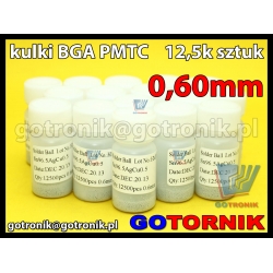 Kulki BGA PMTC 0,60mm  Sn96.5Ag3Cu0.5 bezołowiowe 12,5k sztuk