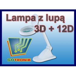 Lampa z lupą 3D+12D