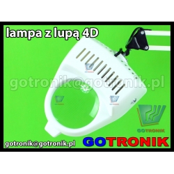 Lampa 60W z lupą 100mm powiększenie 4D CZARNA