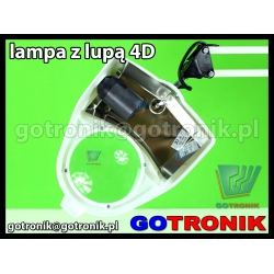 Lampa 60W z lupą 100mm powiększenie 4D CZARNA