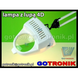 Lampa 60W z lupą 100mm powiększenie 4D CZARNA