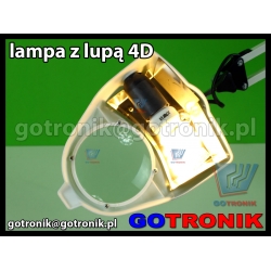 Lampa 60W z lupą 100mm powiększenie 4D CZARNA