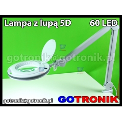 Lampa warsztatowa z lupą 5D x60 LED SMD