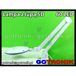 Lampa warsztatowa z lupą 5D x60 LED SMD