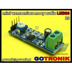 Moduł wzmacniacza mocy audio LM386 wzmocnienie napięciowe 20