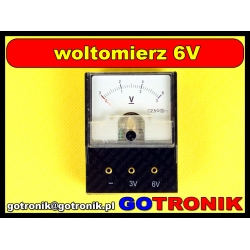 Woltomierz analogowy szkolny DC do 6 V