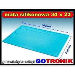 Mata silikonowa wymiar: 34cm x 23cm NIEBIESKA