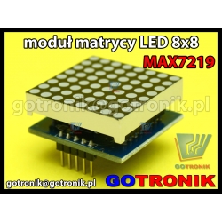 Moduł wyświetlacza matrix 8x8 sterowanego układem MAX7219