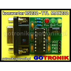 Konwerter RS232 TLL 3.3V lub 5V MAX232 + przewody