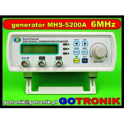 Generator funkcyjny dwukanałowy MHS-5200A 6MHz