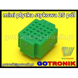 Mini płytka stykowa 25 pól zielona