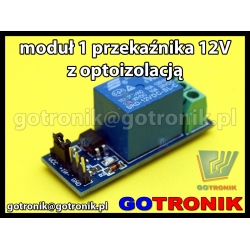 Moduł 1 przekaźnika 12V z optoizolacją