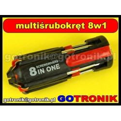 Multiśrubokręt / 8w1 / + latarka LED X-LIN