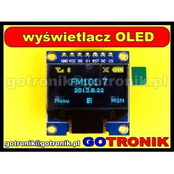 Wyświetlacz OLED 0,96' SSD1306 dwukolorowy niebieski + żóty