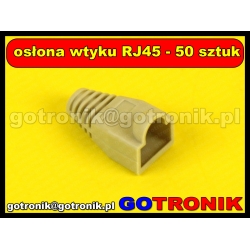 Osłona wtyku RJ45 szara - 50 sztuk