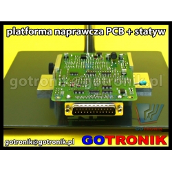 Platforma naprawcza z uchwytem do płytek PCB + statyw do kolby