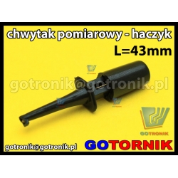 Chwytak pomiarowy haczyk L=43mm czarny