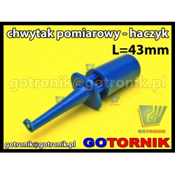 Chwytak pomiarowy haczyk L=43mm niebieski