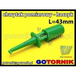 Chwytak pomiarowy haczyk L=43mm zielony