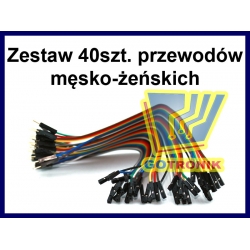 Przewody męsko-żeńskie 40szt. 20cm