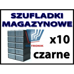 CZARNE szufladki warsztatowe magazynowe 10 sztuk