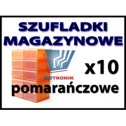 POMARAŃCZOWE szufladki warsztatowe magazynowe 10 sztuk