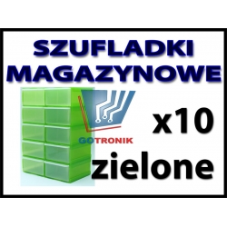 ZIELONE szufladki warsztatowe magazynowe 10 sztuk