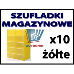 ZÓŁTE szufladki warsztatowe magazynowe 10 sztuk